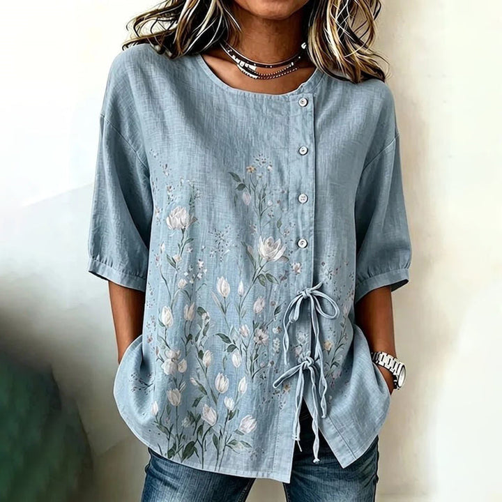 Blouse Vintage À Imprimé Floral