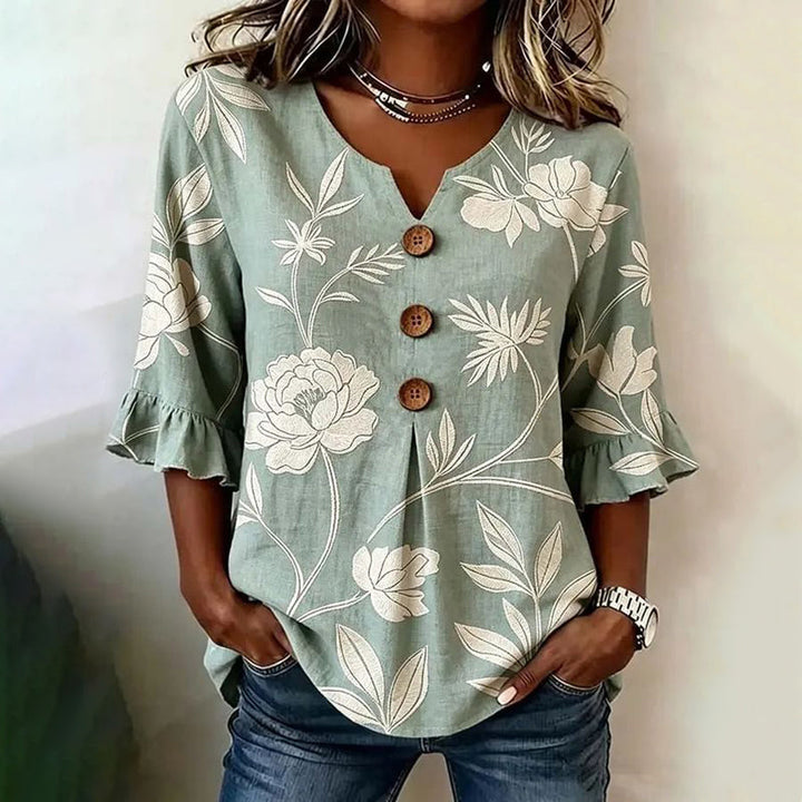 Blouse Vintage À Imprimé Floral