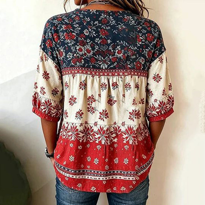 Blouse Vintage À Imprimé Floral