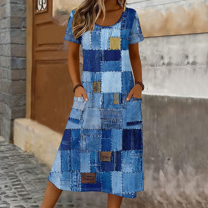 Robe Vintage À Blocs De Couleurs