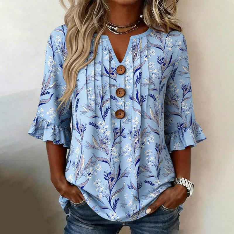 Blouse Vintage À Imprimé Floral