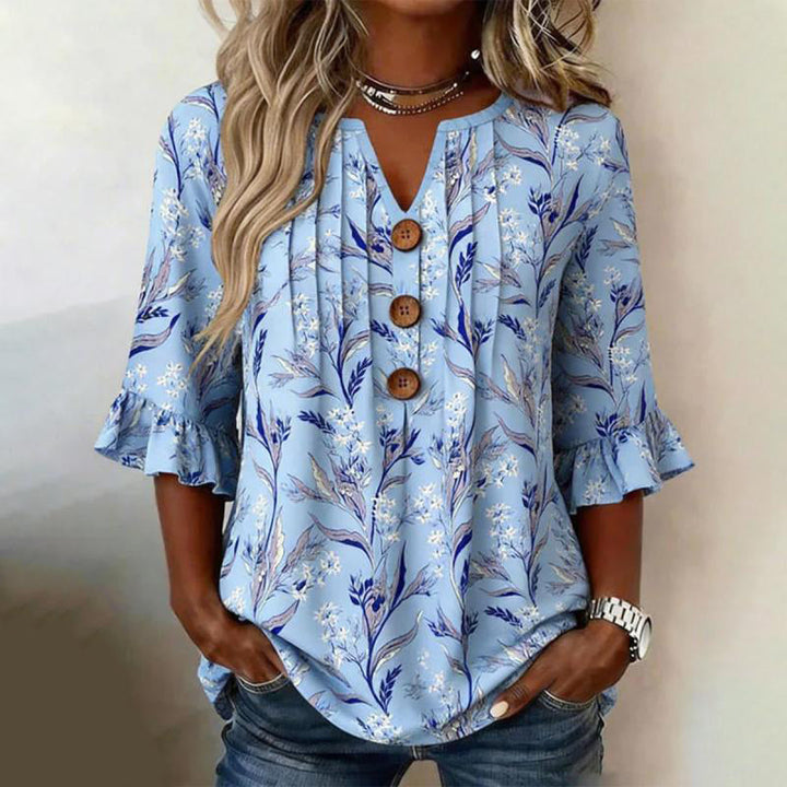 Blouse Vintage À Imprimé Floral