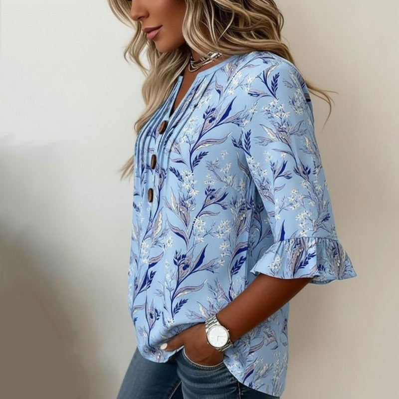 Blouse Vintage À Imprimé Floral