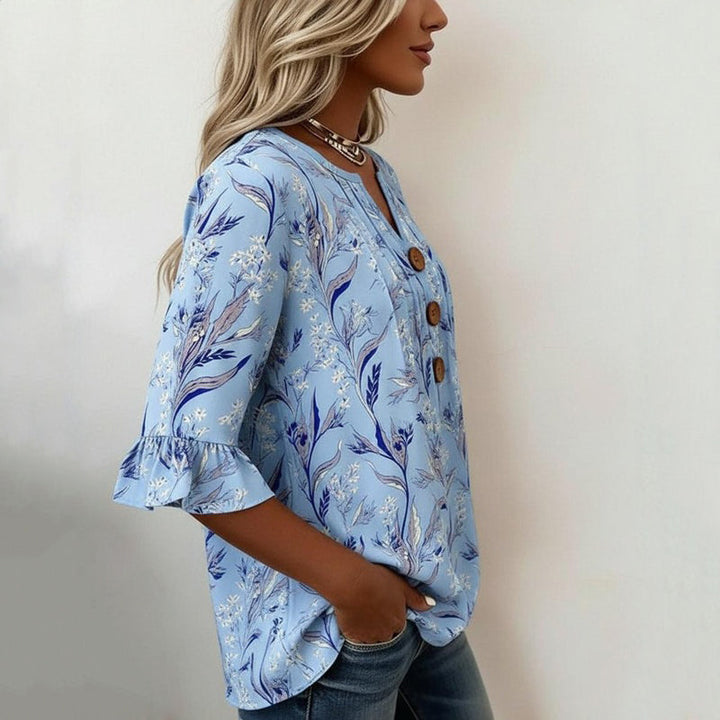 Blouse Vintage À Imprimé Floral