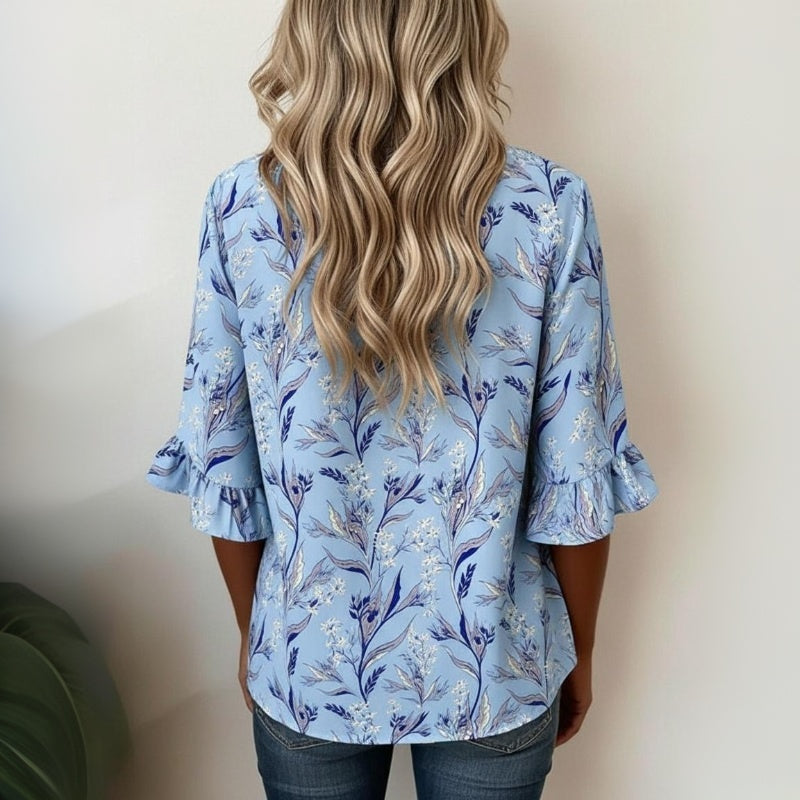Blouse Vintage À Imprimé Floral