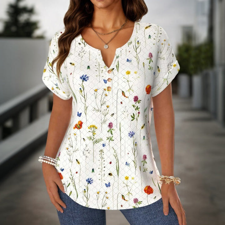 Blouse Vintage À Imprimé Floral