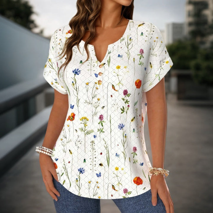 Blouse Vintage À Imprimé Floral