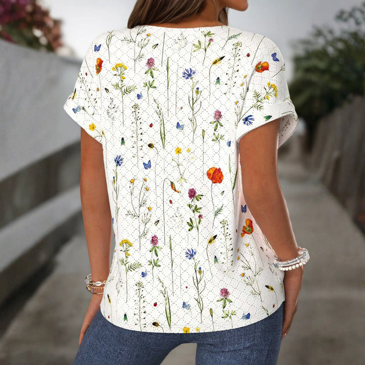 Blouse Vintage À Imprimé Floral