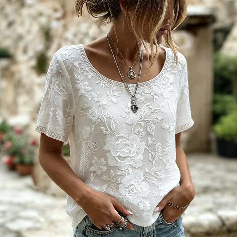 Blouse Vintage À Imprimé Floral