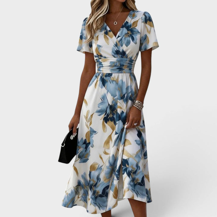 ELARA™ | Robe Midi Florale Élégante