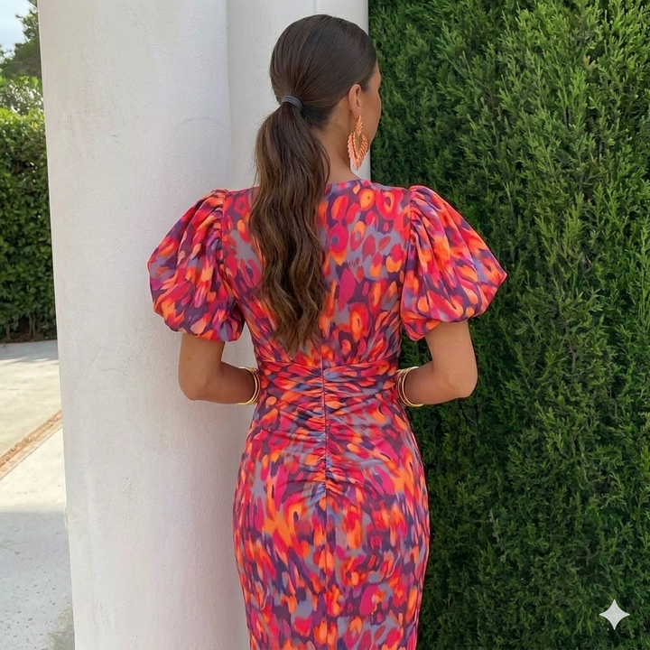 AMÉLIE™ | Robe à Manches Plissées Élégante