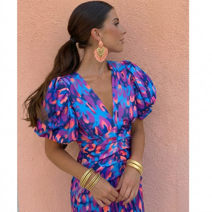 AMÉLIE™ | Robe à Manches Plissées Élégante
