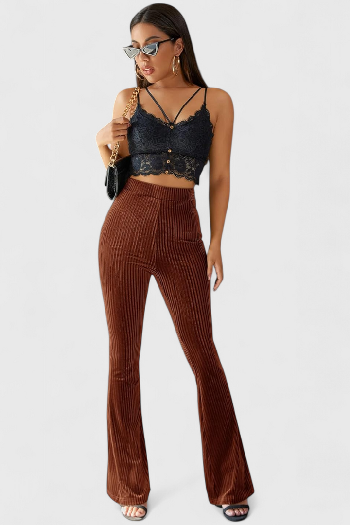 Pantalon évasé en velours par Liset