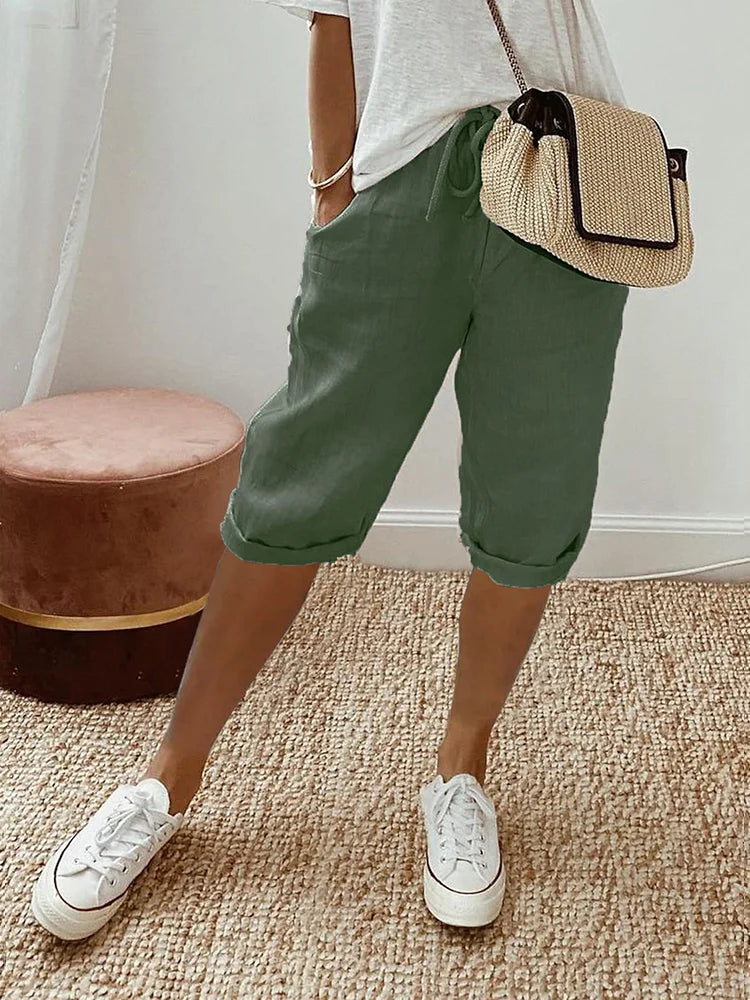 Laluna | Short femme en coton et lin