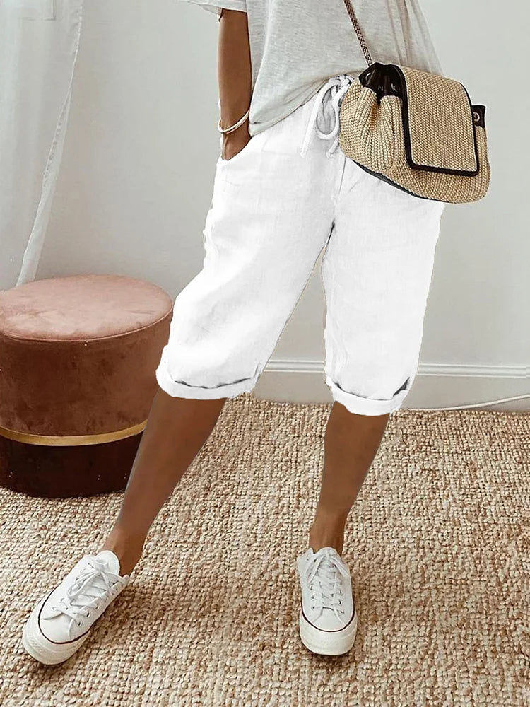 Laluna | Short femme en coton et lin