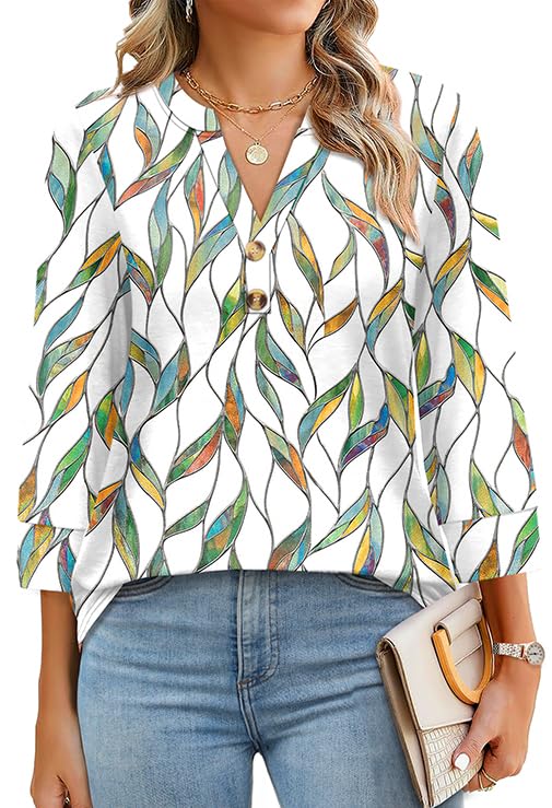 Flora | Blouse Imprimé Floral Sauvage Col V & Boutons Dorés