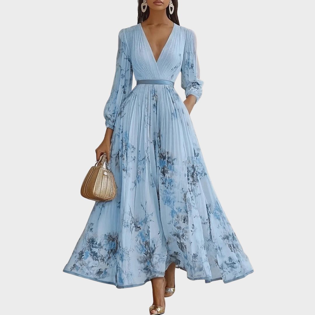 Rowella - Elegant Pleated Maxi Dress
