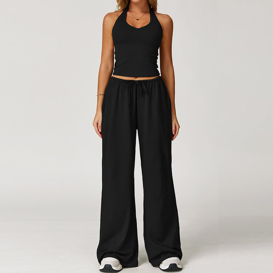 ARAYA™ - Casual Crop Tank Top and Wide Leg Pants Set