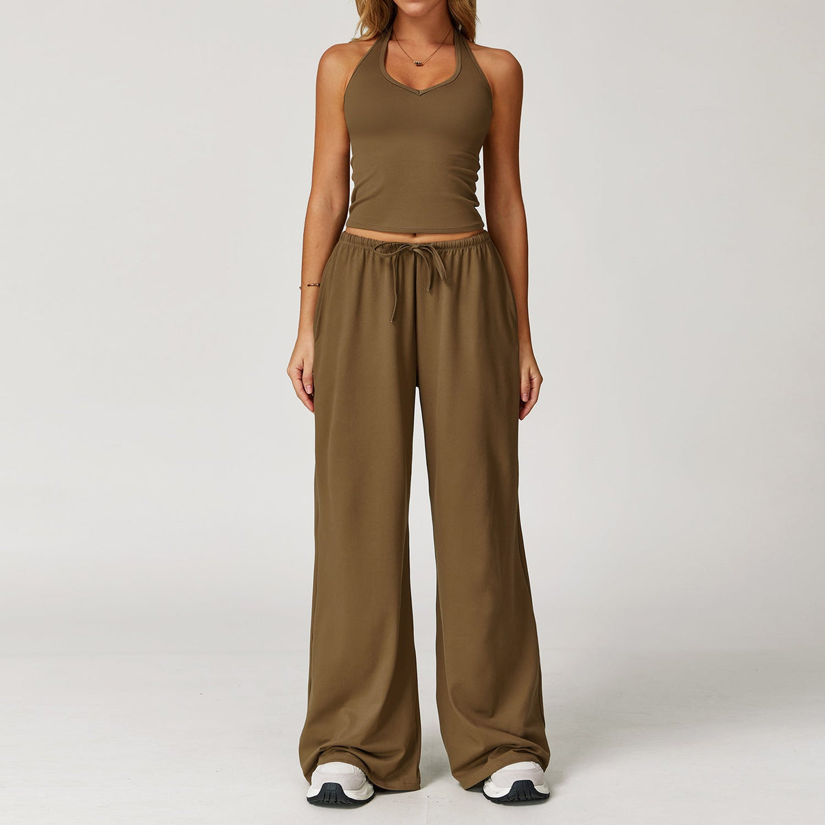 DINGDING™ - Casual Crop Tank Top and Wide Leg Pants Set