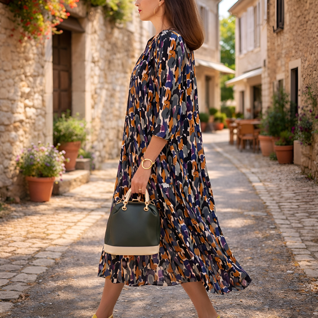 NATHALIE™ | Robe Imprimée Col V