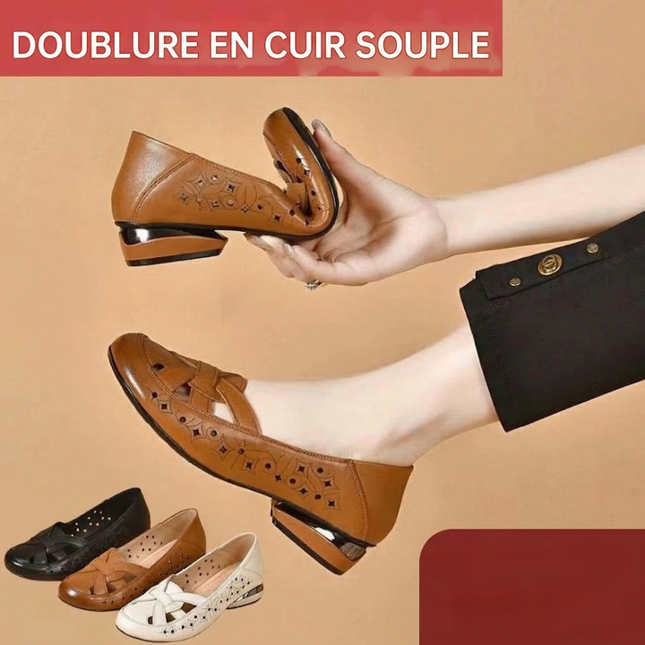 Bea | Chaussures en Cuir à Enfiler avec Détails Découpés