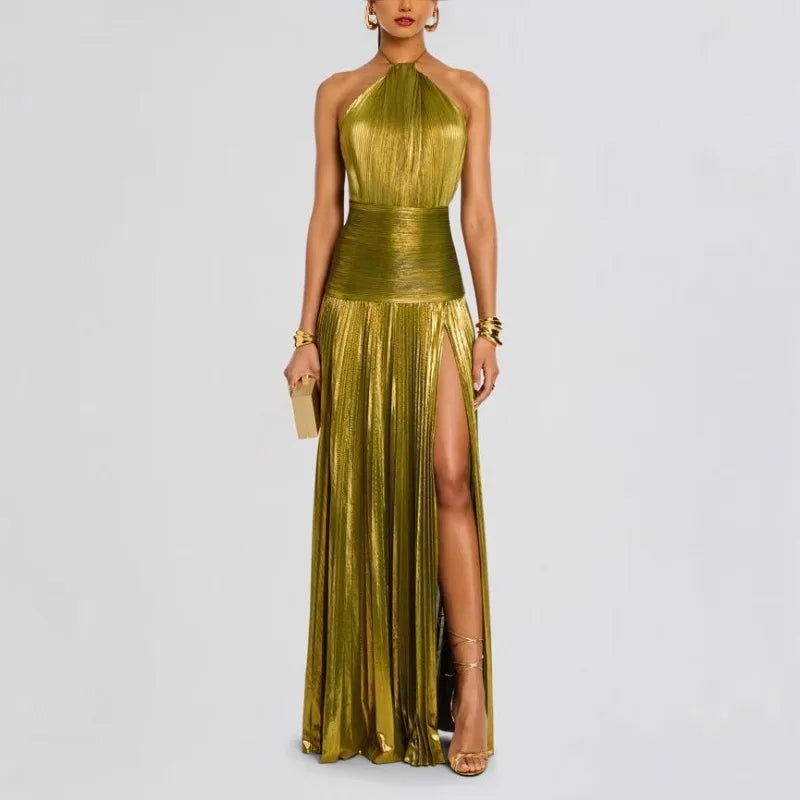 ÉLÉA™ | Robe Longue Plissée Élégante