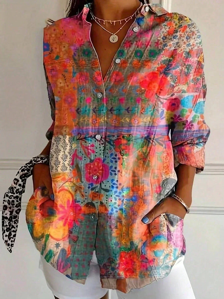Arelia | Chemisier à Motifs Colorés
