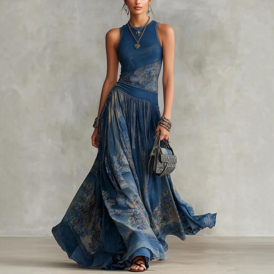 Silvia™ | Robe Longue Bohème à Imprimé Aztèque