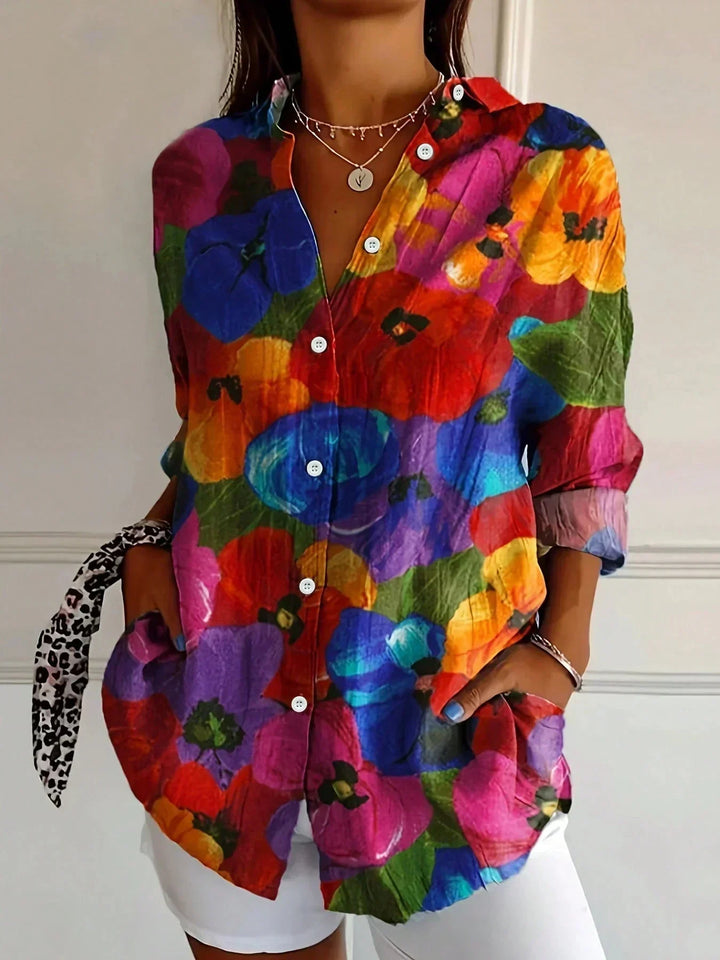 Arelia | Chemisier à Motifs Colorés