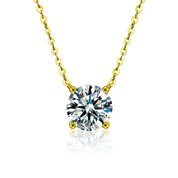 Collier en argent sterling plaqué or avec zircon