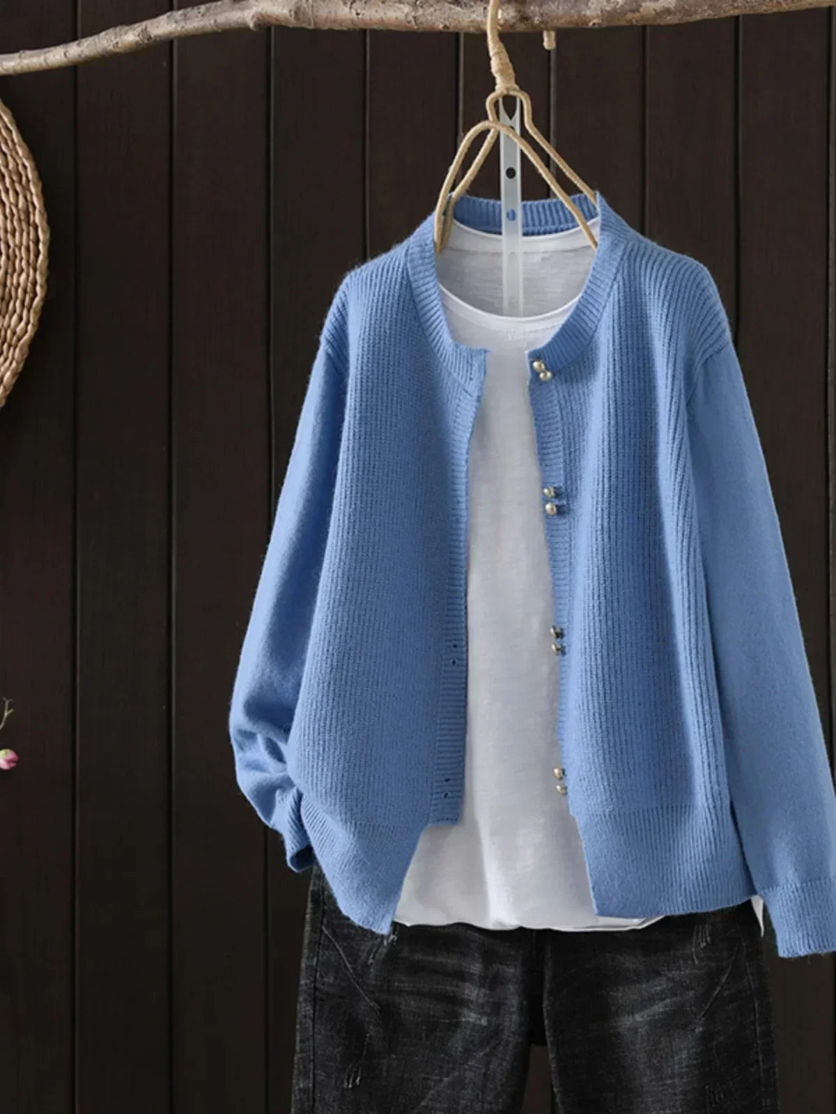 Elara - Pearl Button Cardigan