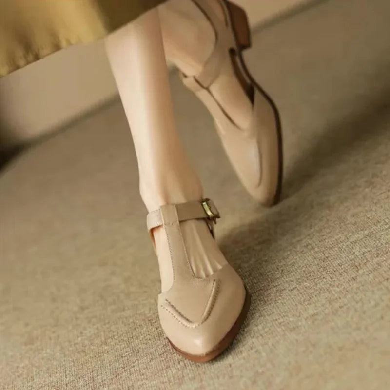 Gianna | Classic Buckle Leather Shoes