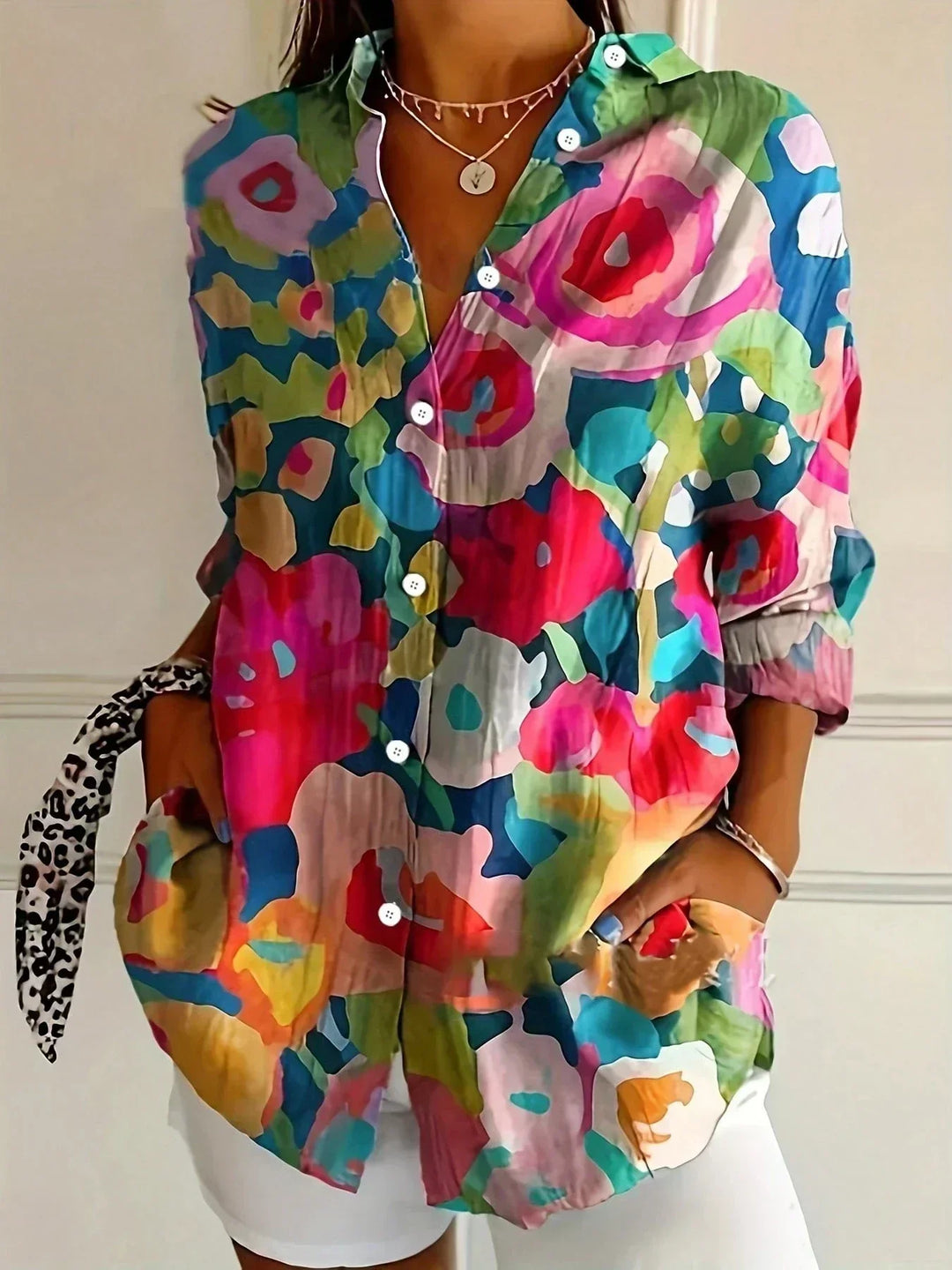 Arelia | Chemisier à Motifs Colorés