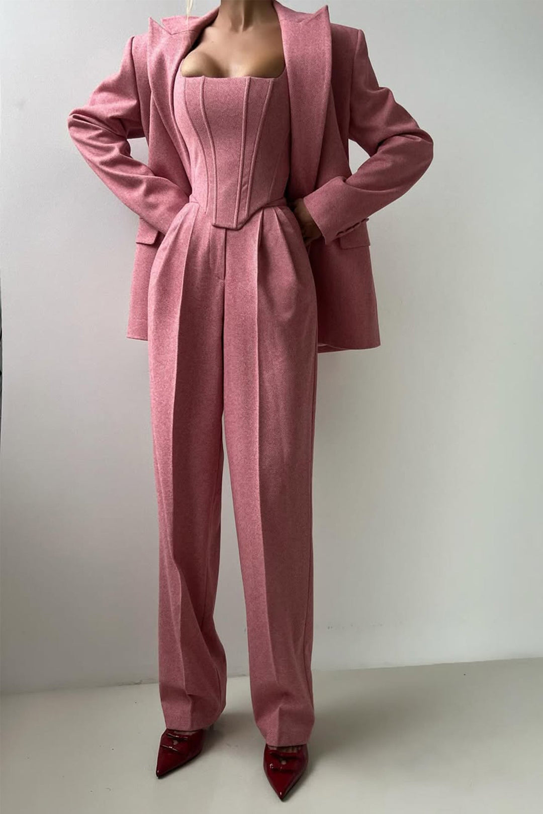Dolce | Ensemble trois pièces avec blazer croisé