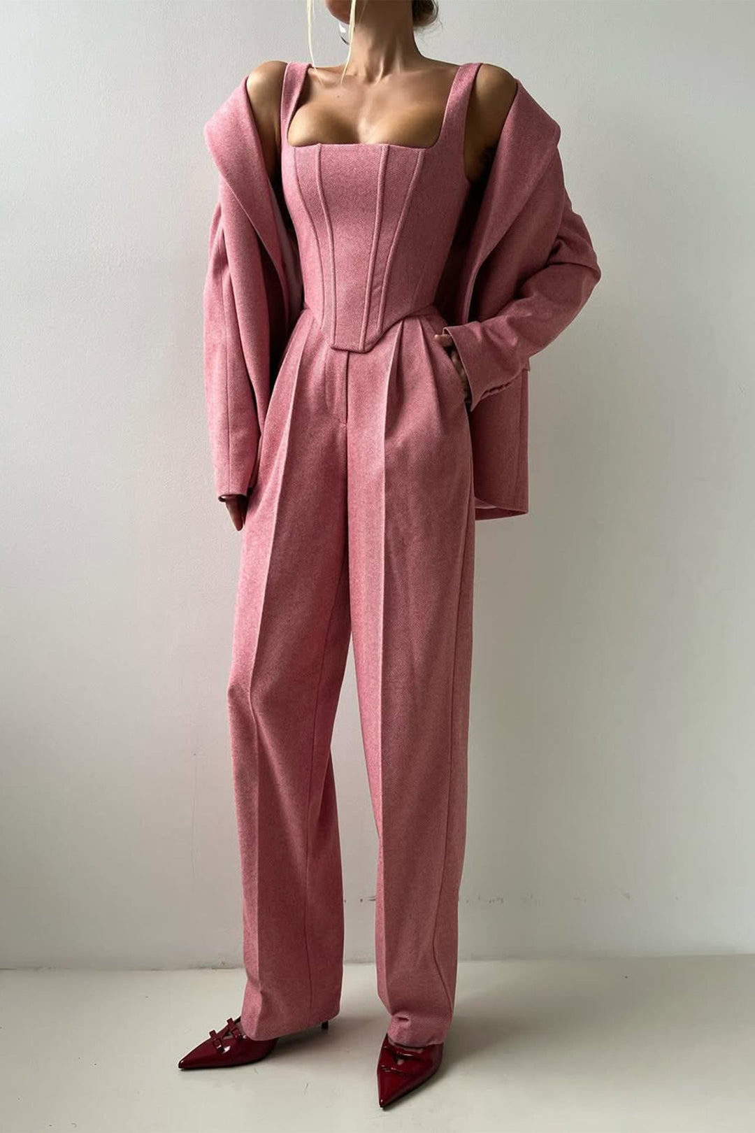 Dolce | Ensemble trois pièces avec blazer croisé
