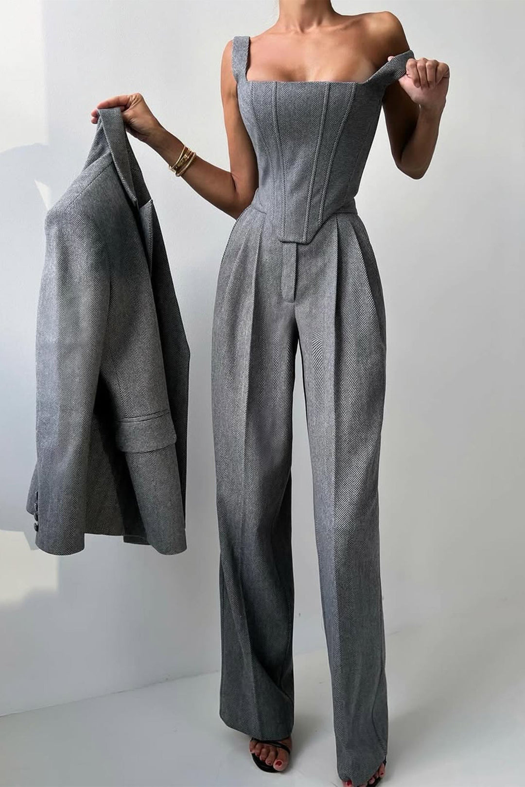 Dolce | Ensemble trois pièces avec blazer croisé