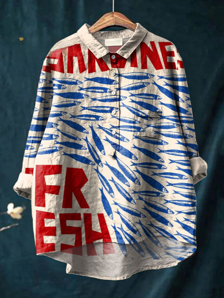 Ocean | Chemise imprimée de sardines fraîches