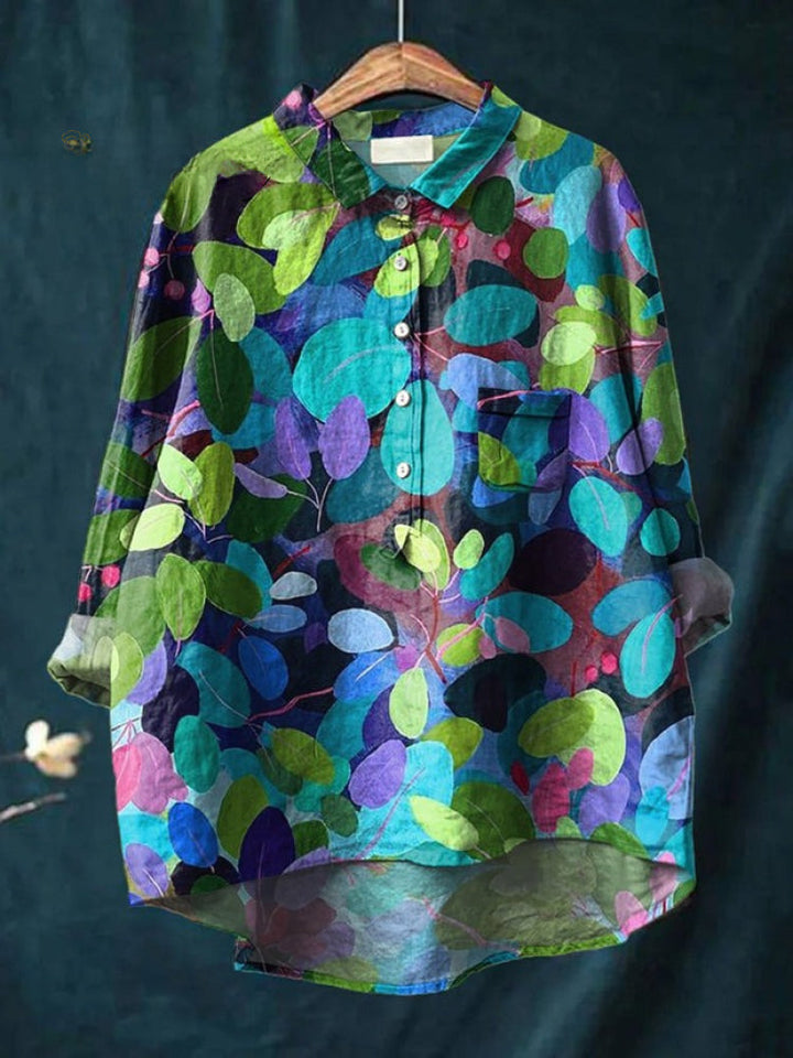 Lina | Chemise brodée florale vibrante