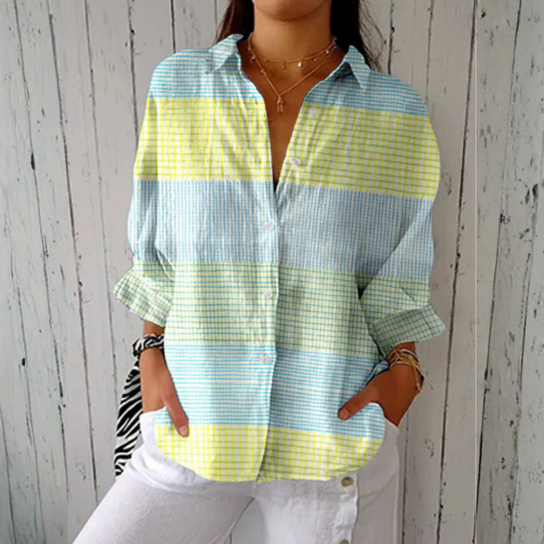 Holly™ | Blouse à carreaux pastel