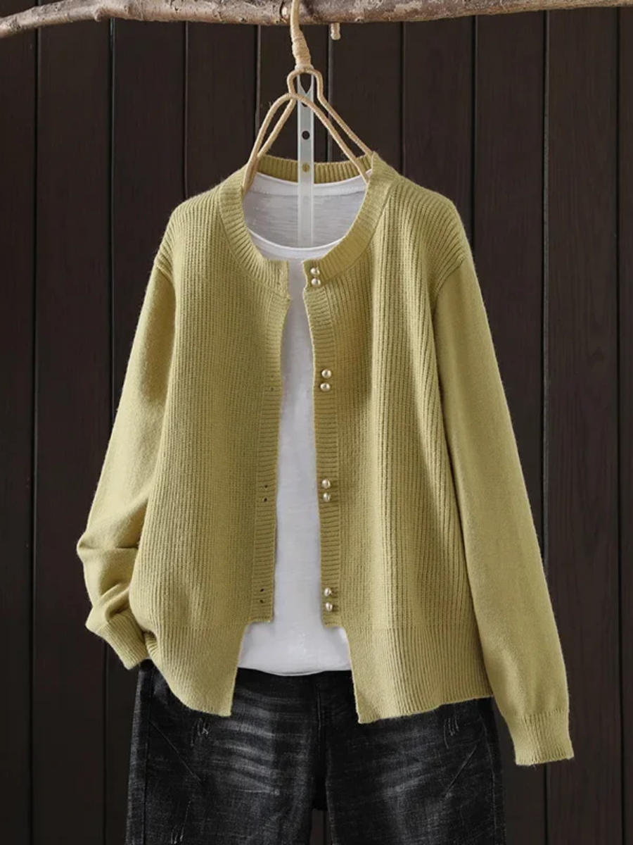 Elara - Pearl Button Cardigan