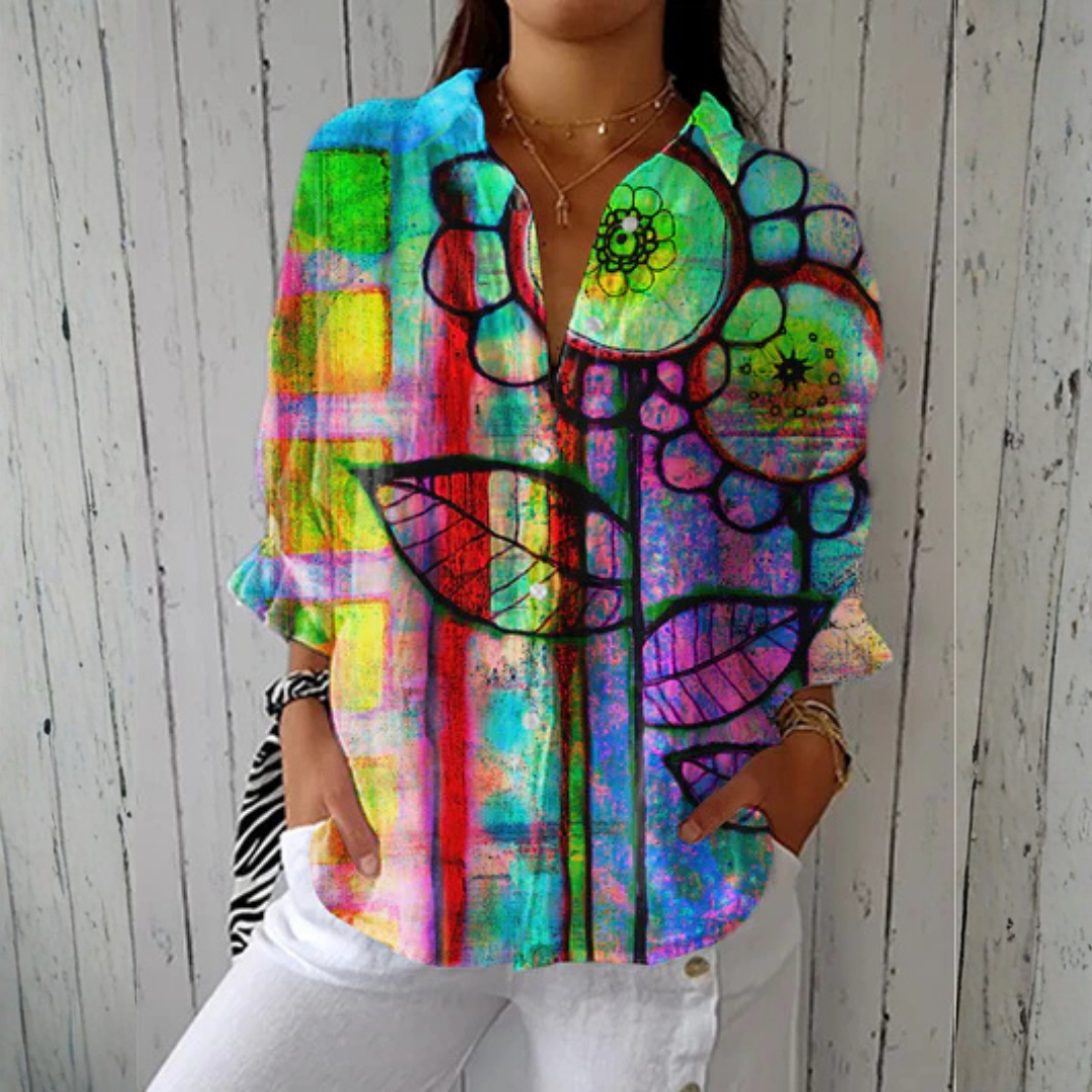 Bianca™ | Blouse floraison artistique