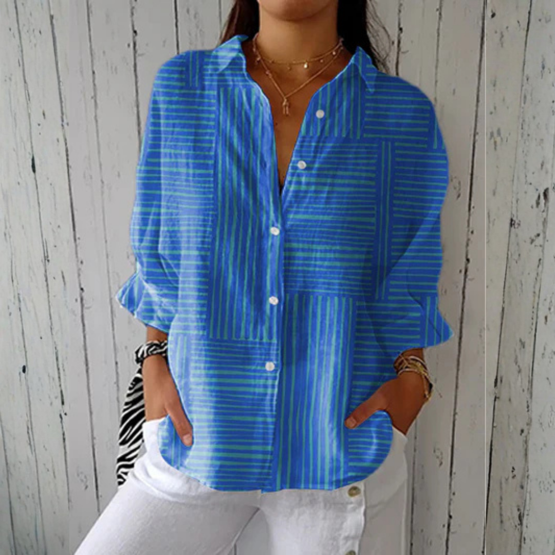 Ashley™ | Blouse rayure azur