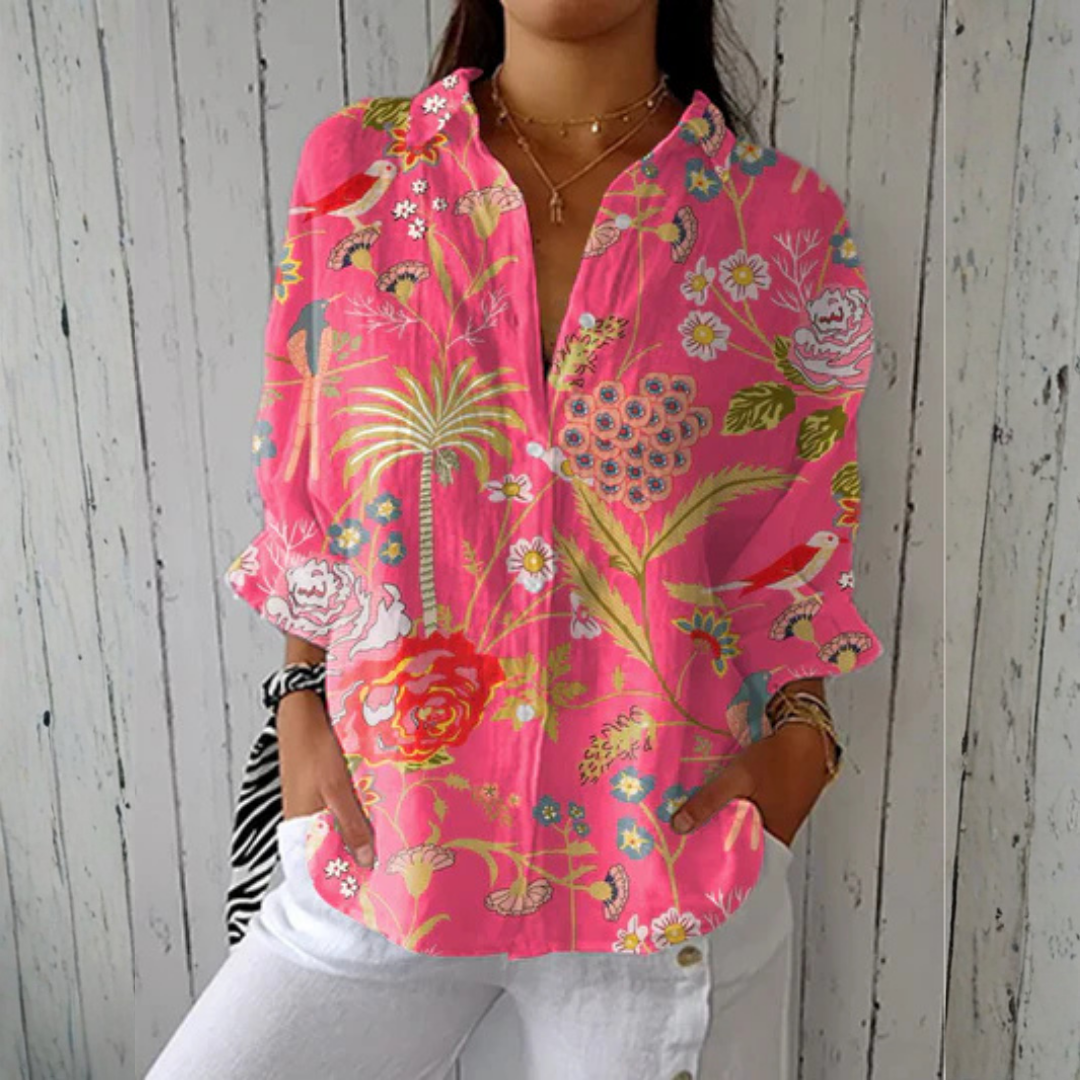 Chloe™ | Blouse fleur tropicale