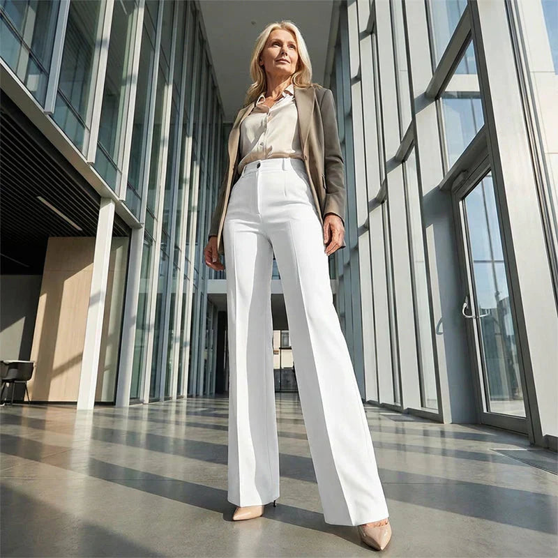 ELINORA | Pantalon chic taille haute avec coupe flatteuse pour le travail et les moments élégants