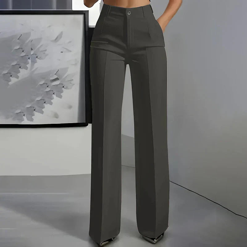 ELINORA | Pantalon chic taille haute avec coupe flatteuse pour le travail et les moments élégants