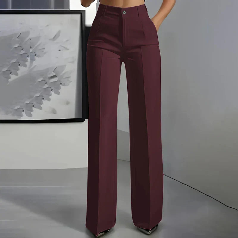 ELINORA | Pantalon chic taille haute avec coupe flatteuse pour le travail et les moments élégants