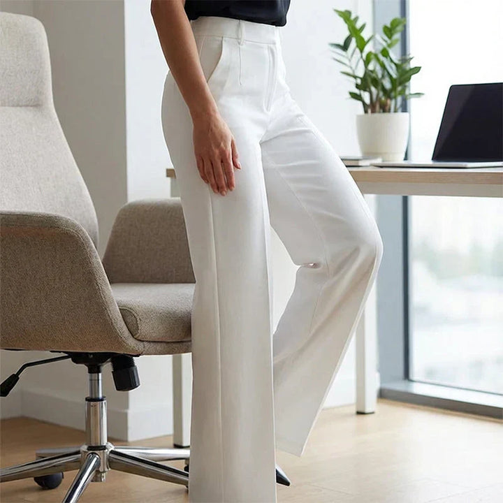 ELINORA | Pantalon chic taille haute avec coupe flatteuse pour le travail et les moments élégants