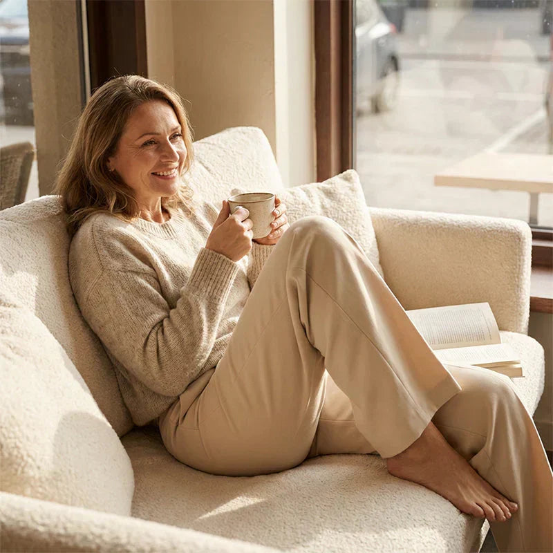 ELINORA | Pantalon chic taille haute avec coupe flatteuse pour le travail et les moments élégants