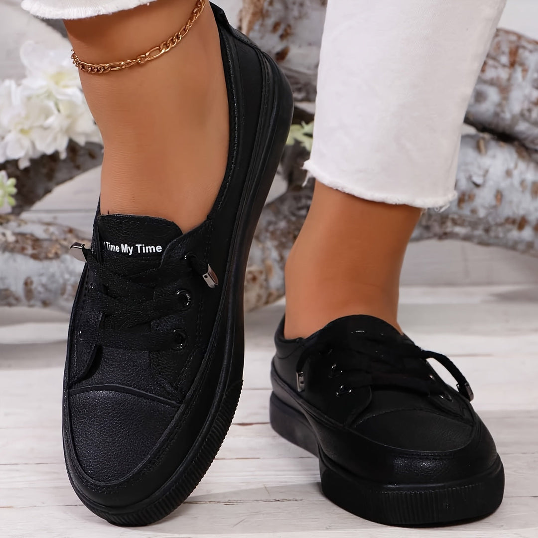 Nola | Chaussures Plates Blanches à Lacets pour Femme avec Semelle Respirante