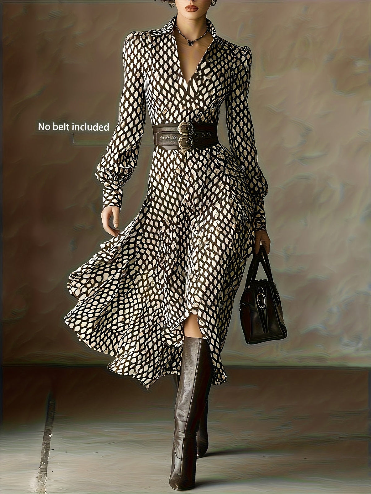 Zara lizzy | Vintage Rhombus Print Dress